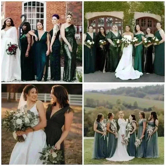 Revelry Cora Tulle v Neck Maxi Dress Classic Emerald 336 Womens 8 - Picture 3 of 16